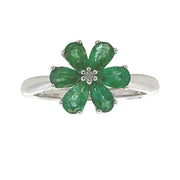 Bids.com 1.14ct Emerald Zircon Ring Sterling Silver Rings