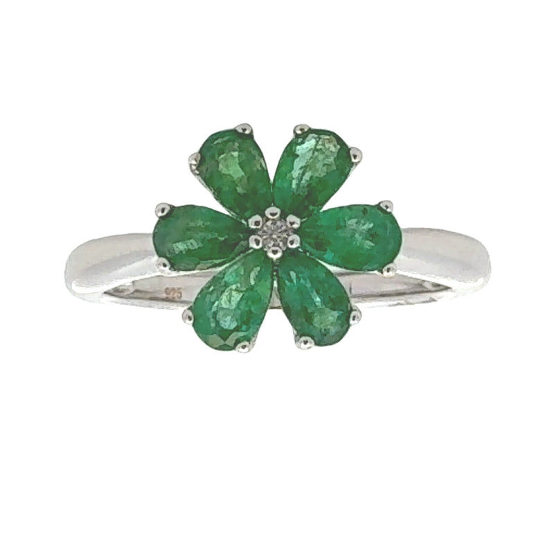 Bids.com 1.14ct Emerald Zircon Ring Sterling Silver Rings