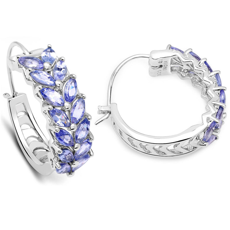 Bids.com 3.92 Carat Genuine Tanzanite .925 Sterling Silver Earrings Earrings