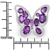 Bids.com 4.32 Carat Genuine Amethyst .925 Sterling Silver Ring Rings