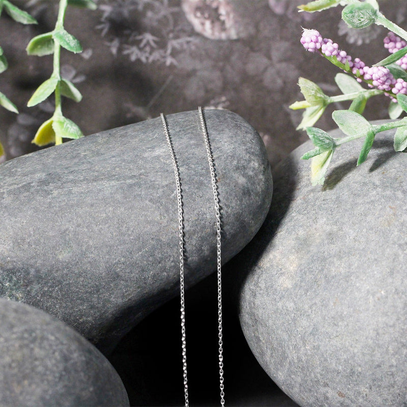 Bids.com 14k White Gold Oval Cable Link Chain 0.97mm Necklaces
