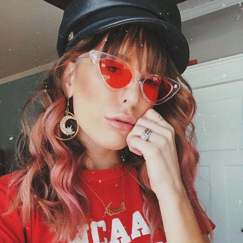 zeroUV Women's Retro 1990's Narrow Flat Color Tone Lens Cat Eye Sunglasses C524 Sunglasses