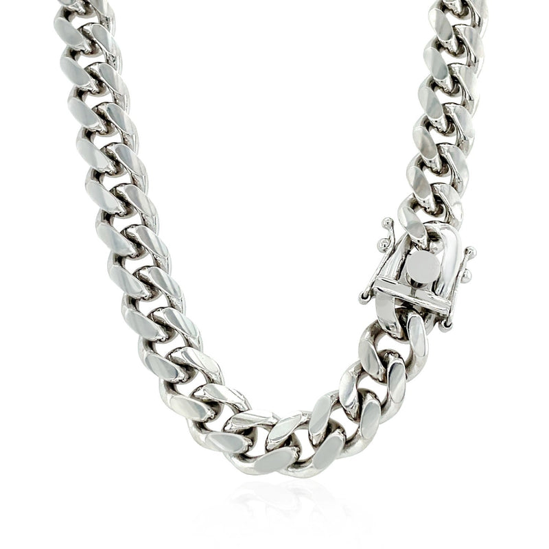 Bids.com Sterling Silver Rhodium Plated Miami Cuban Chain 8.4mm Necklaces