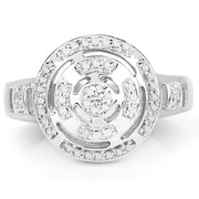 Bids.com 14K Yellow Gold Plated 0.21 Carat Genuine White Diamond .925 Sterling Silver Ring Rings