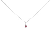 Bids.com 10K White Gold 5x3mm Green Emerald and Diamond Accent Halo Pear Shape 18" Pendant Necklace (I-J Color, I1-I2 Clarity) Necklaces