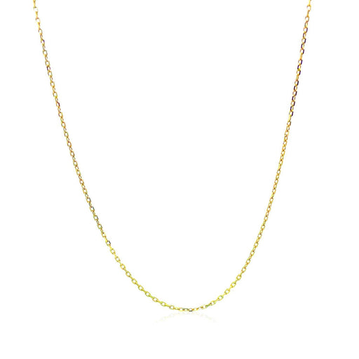 Bids.com 14k Yellow Gold Diamond Cut Cable Link Chain 0.8mm Necklaces