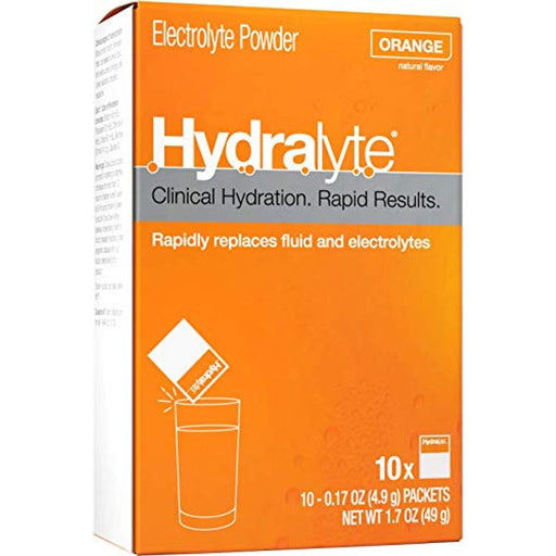0 Hydralyte Electrolyte Hydration Powder Packets Formula Orange Baby Formula Dark Orange