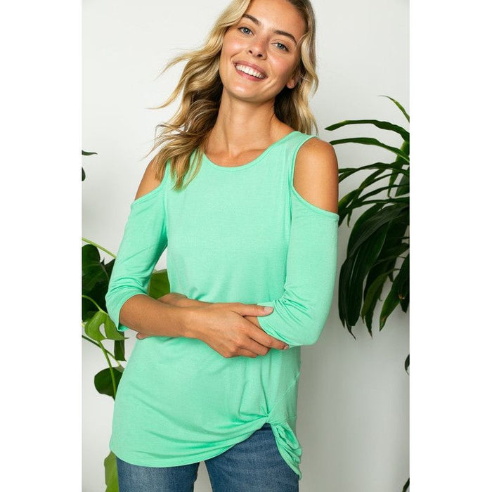 SOLID COLD SHOULDER TOP