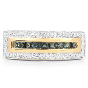 Bids.com 1.08 Carat Genuine Green Sapphire .925 Sterling Silver Ring Rings