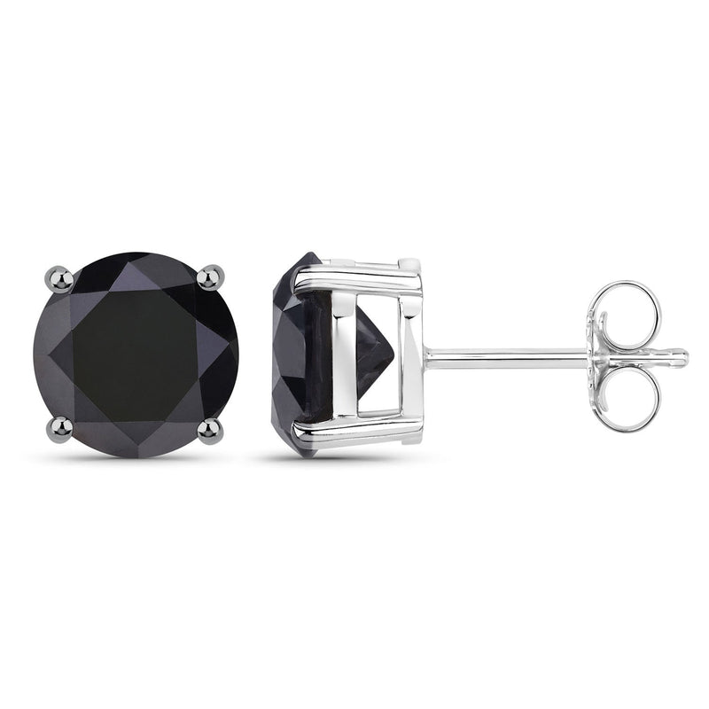 Bids.com 3.48 Carat Genuine Black Diamond 14K White Gold Earrings Earrings