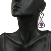 Bids.com 6.31 Carat Genuine Amethyst & Black Spinel .925 Sterling Silver Earrings Earrings