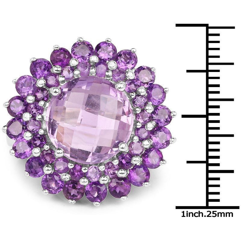 Bids.com 8.02 Carat Genuine Amethyst .925 Sterling Silver Ring Rings