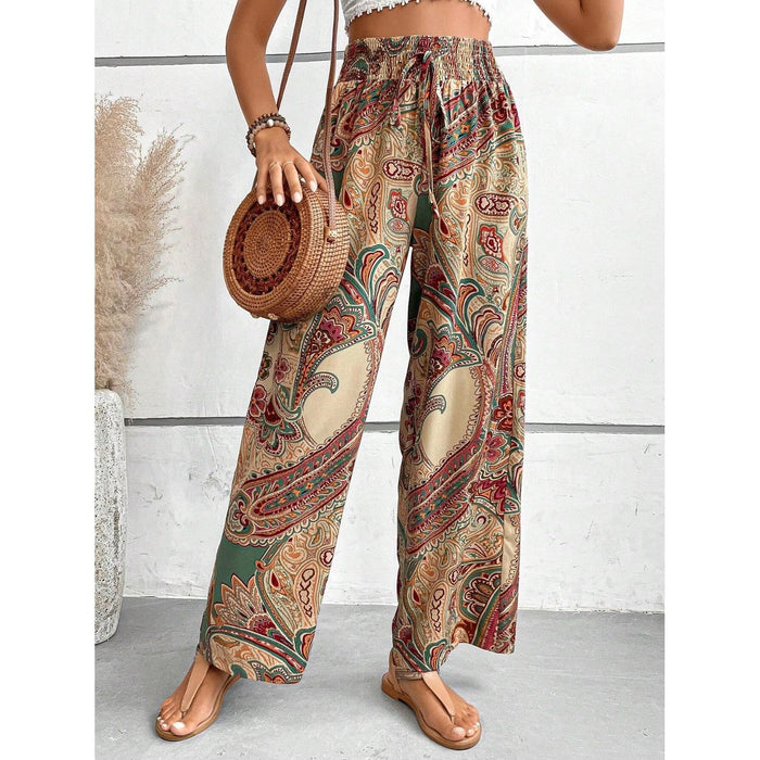 Printed Wide Leg Pants