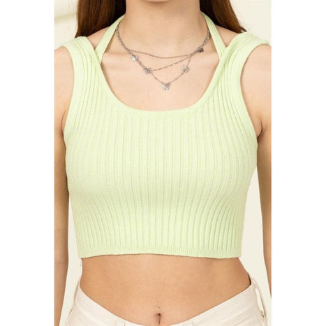 Perfect Girl Ribbed Open-Back Crop Top