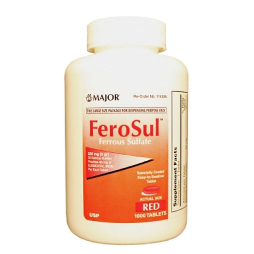 Major Major FeroSul Ferrous Sulfate 325 Mg - 1000 Red Tablets Fitness & Nutrition