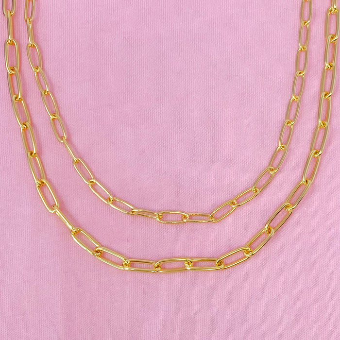 Double The Gold Chain Link Necklace