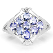 Bids.com 1.53 Carat Genuine Tanzanite .925 Sterling Silver Ring Rings