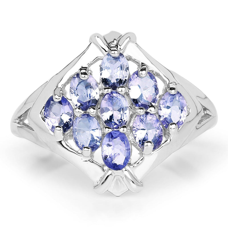 Bids.com 1.53 Carat Genuine Tanzanite .925 Sterling Silver Ring Rings