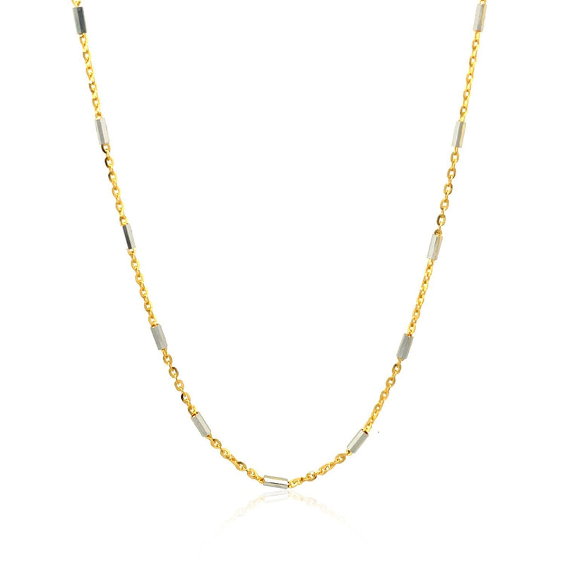 Bids.com Bar Links Pendant Chain in 14k Two Tone Gold (1.4mm) Necklaces