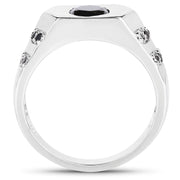 Bids.com 1.53 Carat Genuine Black Diamond .925 Sterling Silver Ring Rings