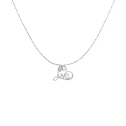 Bids.com .925 Sterling Silver 1/6 Cttw Round Brilliant-Cut Diamond Accented Open Heart with Love 18" Pendant Necklace (H-I Color, I1-I2 Clarity) Necklaces
