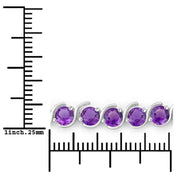 Bids.com 2.64 Carat Genuine Amethyst .925 Sterling Silver Bracelet Bracelets