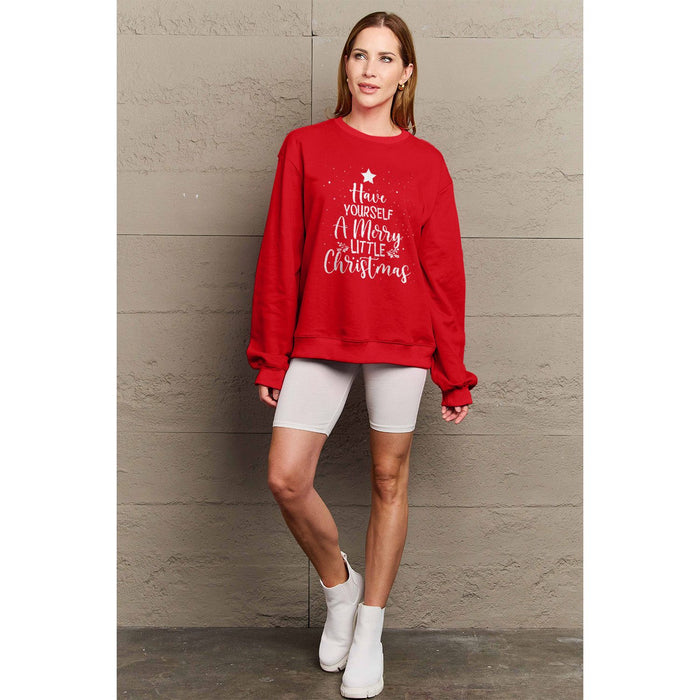 Simply Love HAVE YOURSELF A MERRY LITTLE CHRISTMAS Round Neck Sweatshirt