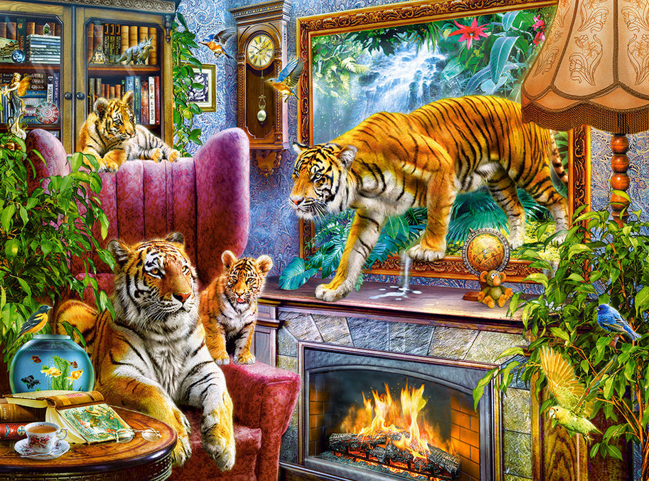 3000 Piece Jigsaw Puzzle, Tigers Coming to Life, Art.