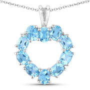Bids.com 1.90 Carat Genuine Swiss Blue Topaz .925 Sterling Silver Pendant Pendants
