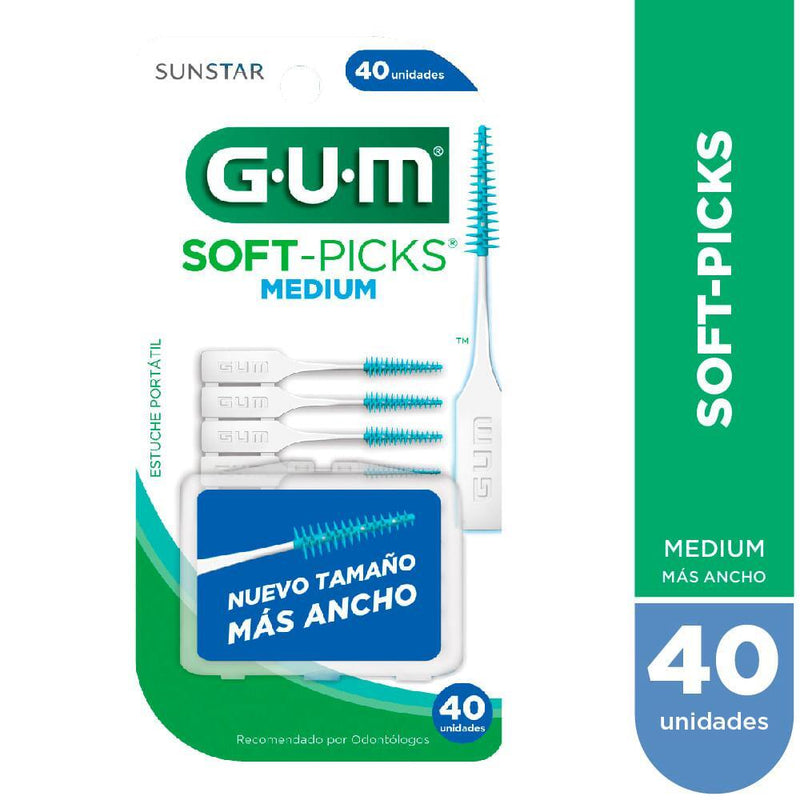 GUM GUM Palillos Soft Picks Medium X 40u Oral Care White Smoke