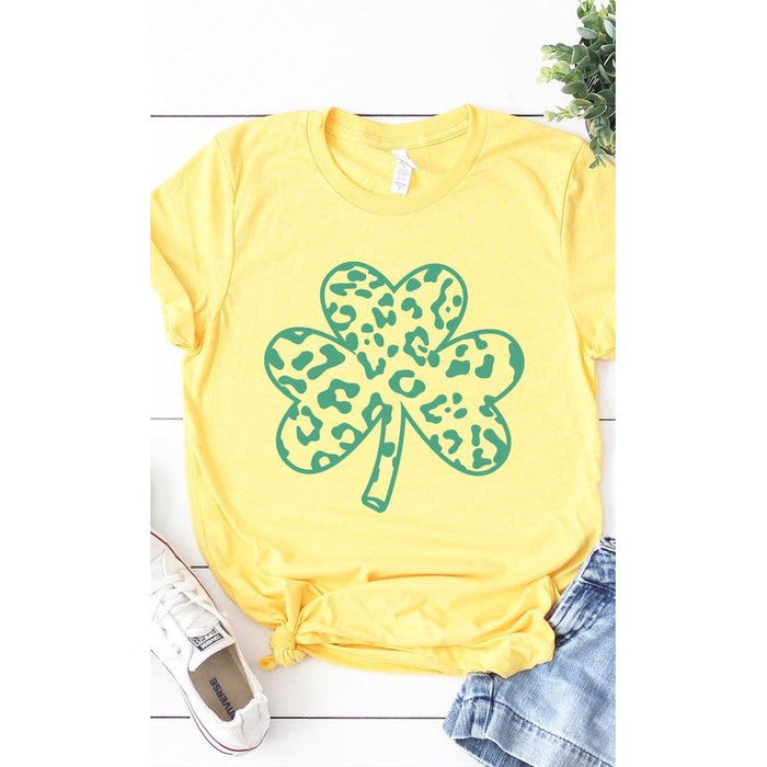 Green Leopard Clover Graphic Tee PLUS