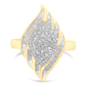 Bids.com 10K Yellow Gold Diamond Cocktail Ring (3/4 Cttw, I-J Color, I2-I3 Clarity) - Size 8 Rings