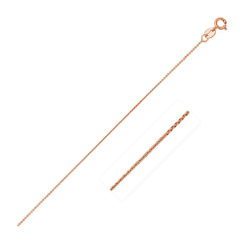 Bids.com 14k Pink Gold Diamond Cut Cable Link Chain 0.8mm Necklaces
