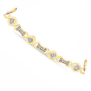 Bids.com 14K Yellow Gold Plated .925 Sterling Silver Channel Set Diamond Accent Twist 4â€-10â€ Adjustable Bolo Bracelet (I-J Color, I3 Clarity) Bracelets