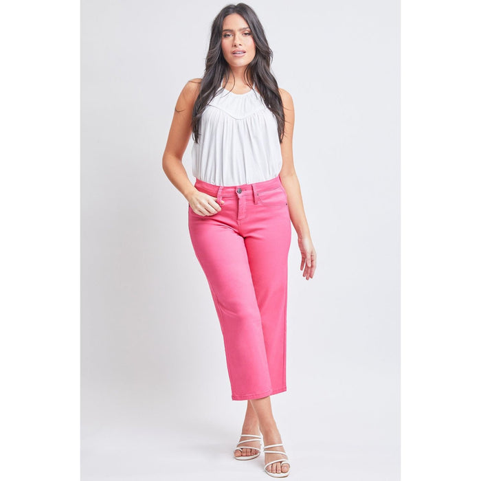 YMI Jeanswear Mid-Rise Hyperstretch Cropped Straight Pants