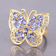 Bids.com 2.50 Carat Genuine Tanzanite .925 Sterling Silver Ring Rings