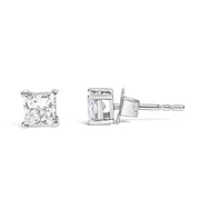 Bids.com 14K White Gold 3/8 Cttw Lab Grown Princess-Cut Diamond 4-Prong Solitaire Stud Earrings (VS1-VS2 Clarity, F-G Color) Earrings