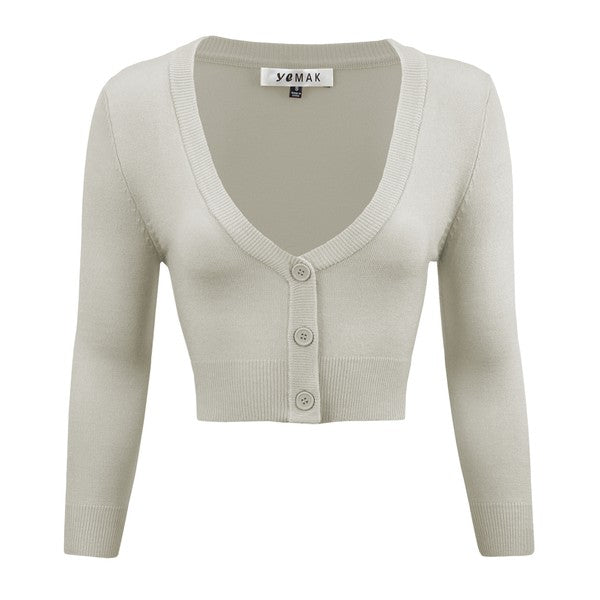 Women's Cropped Bolero 3/4 Sleeve Cardigan