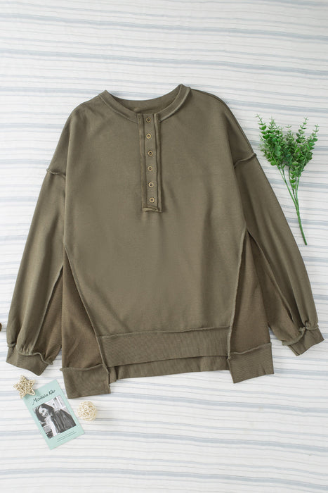 Exposed Seam Long Sleeve Sweatshirt