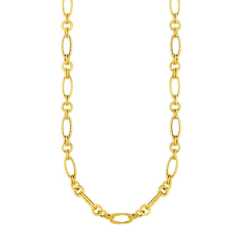 Bids.com 14k Yellow Gold Twisted and Polished Link Necklace Necklaces