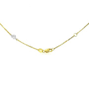 Bids.com 14k Two Tone Gold Anklet with Diamond Cut Heart Style Stations Accessories