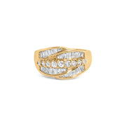 Bids.com 14K Yellow Gold 1.00 Cttw Diamond Cocktall Cluster 5 Stone Ring (H-I Color, SI1-I1 Clarity) - Ring Size 7 Rings