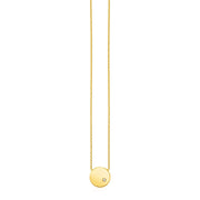 Bids.com 14k Yellow Gold Necklace with Polished Round Pendant with Diamond Necklaces