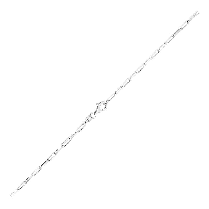 Bids.com Sterling Silver Rhodium Plated Paperclip Chain (1.8 mm) Necklaces