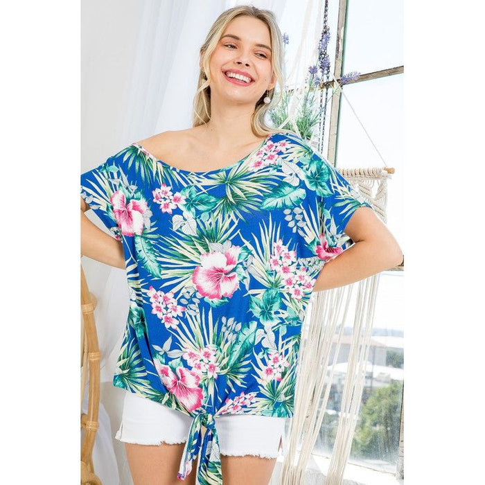 TROPICAL ONESHOULDER TOP