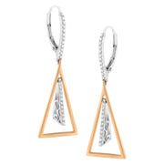 Bids.com 14K Rose and White Gold 3/8 Cttw Diamond Windchime Drop and Dangle Earring (G-H Color, SI1-SI2 Clarity) Earrings