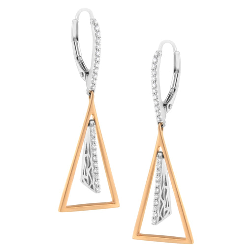 Bids.com 14K Rose and White Gold 3/8 Cttw Diamond Windchime Drop and Dangle Earring (G-H Color, SI1-SI2 Clarity) Earrings