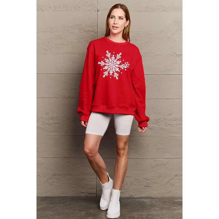 Simply Love Snowflake Graphic Sweatshirt