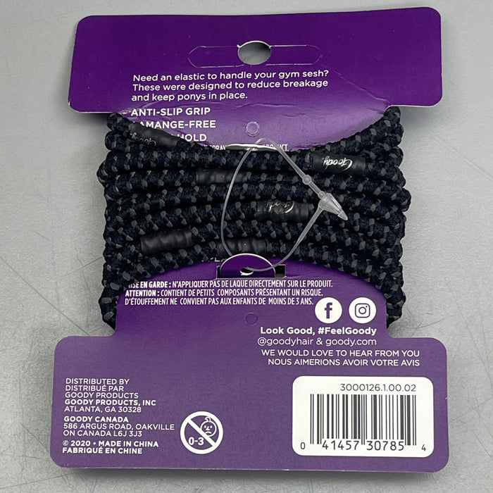 Paywut - Goody 3 Sets Of 10! Anti-Slip Elastics For Thick Hair 30 Ct Black/Grey 3000126 (New)