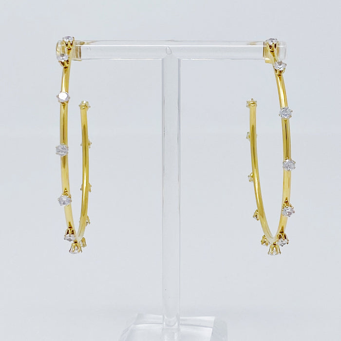 Slim & Jeweled Hoop Earrings